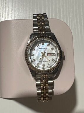 Women’s elegant Two-Tone Silver and Gold Ladies Watch with Mother-of-Pearl Dial